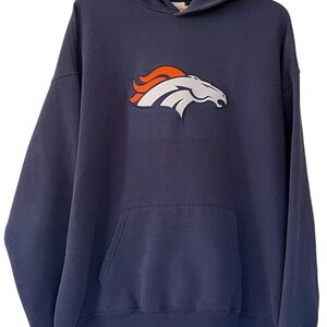 Denver Broncos Vintage Hooded Sweatshirt NFL Embroidered Logo Mens Size XL XXL?